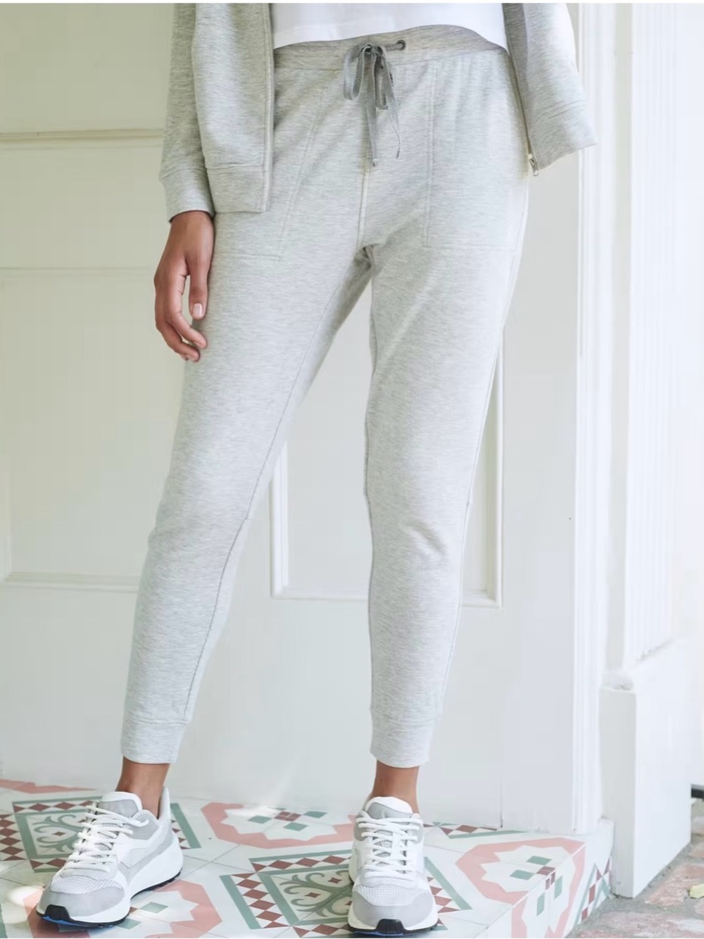 Quince SuperSoft Fleece Joggers, Heather Gray, Size Small